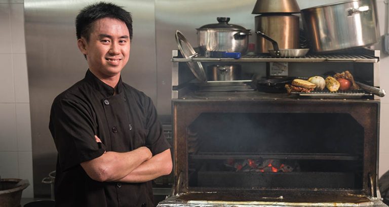 chef jo with josper grill oven in hawker